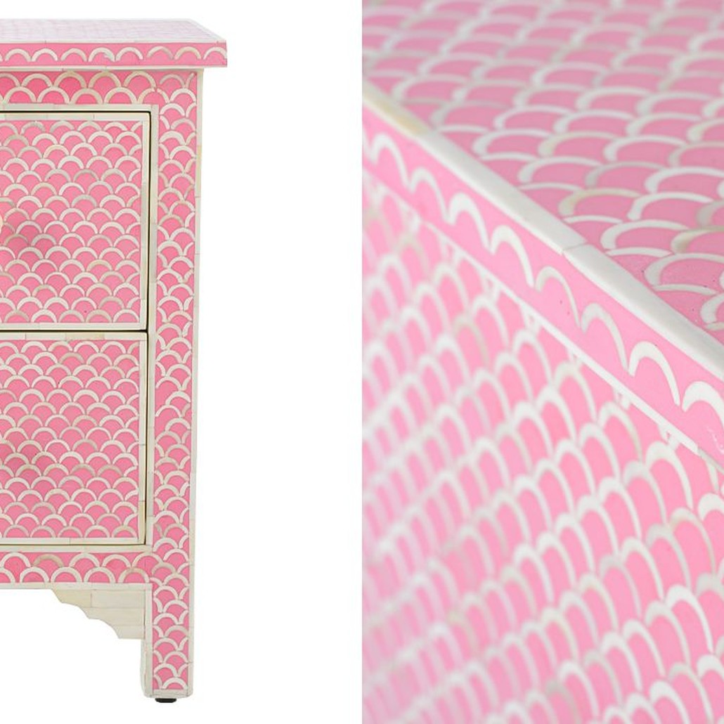 Тумбочка Pink Indian Bone Inlay nightstand