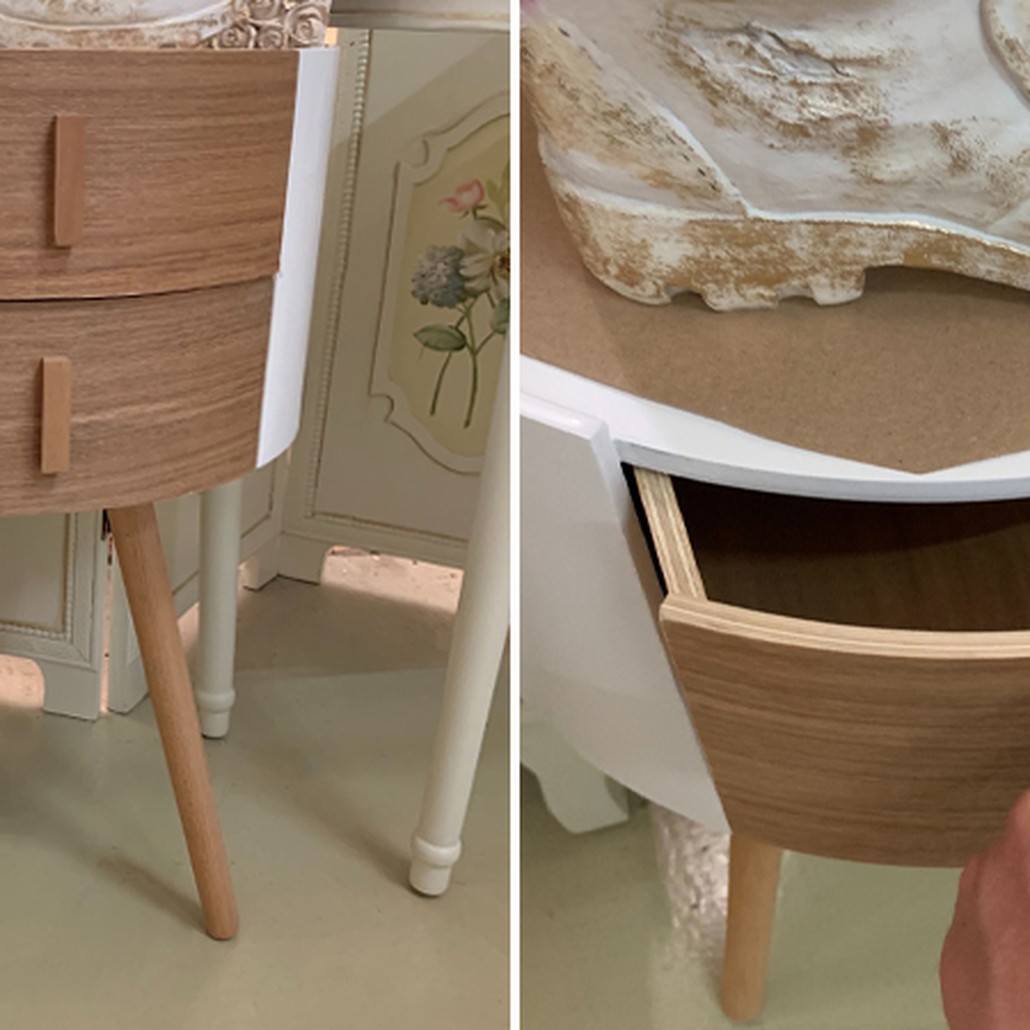 Тумбочка Stockholm White & Beige Double