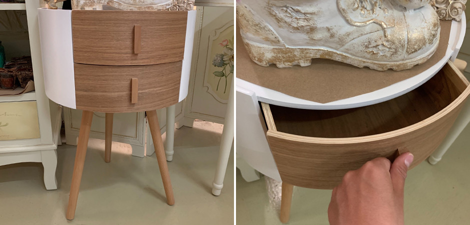 Тумбочка Stockholm White & Beige Double