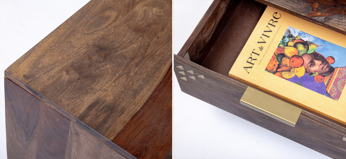 Тумбочка из массива дерева Шишам Indian Rosewood