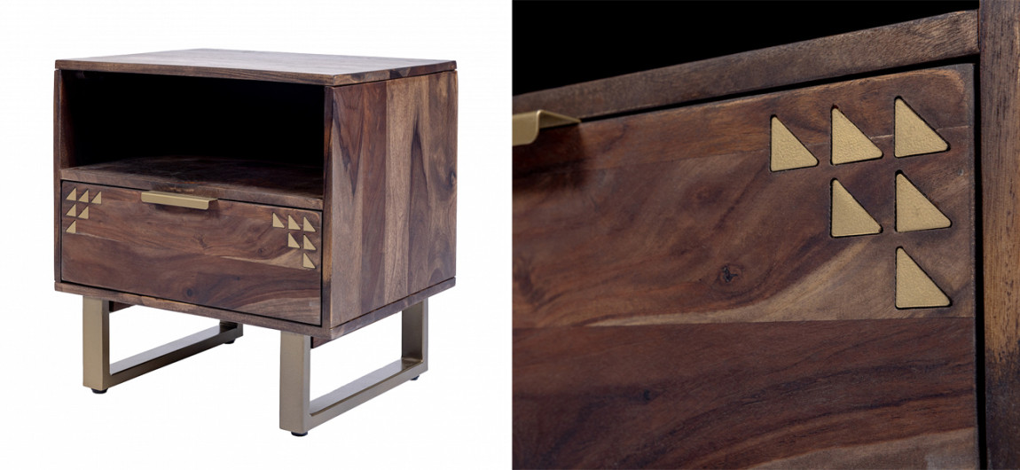 Тумбочка из массива дерева Шишам Indian Rosewood