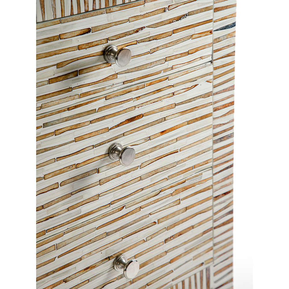 Тумбочка прикроватная Bogense Bone Inlay Bedside Beige