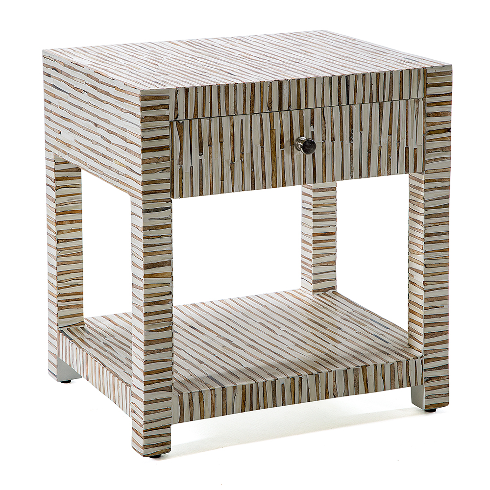 Тумбочка прикроватная Vancouver Bone Inlay Bedside Beige