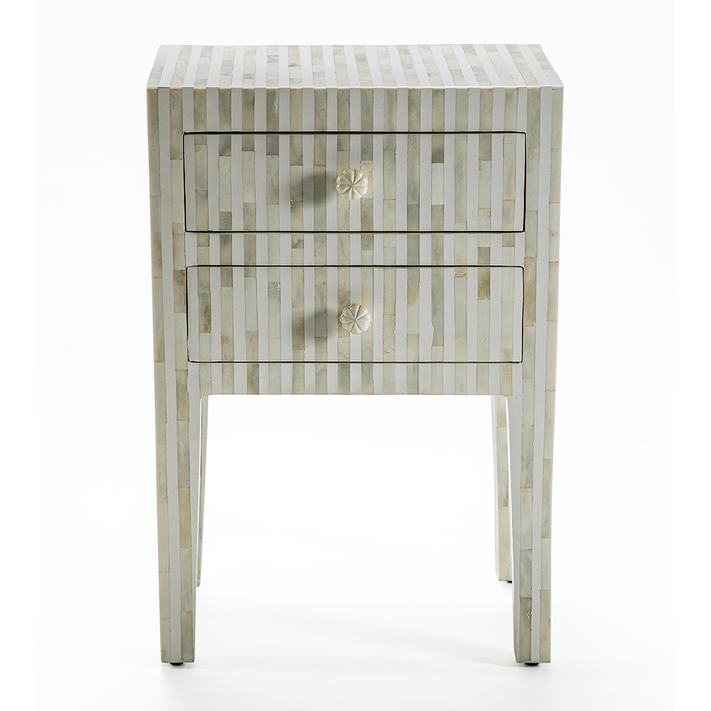 Тумбочка прикроватная White Pearl BEDSIDE CABINET 2 DRAWER
