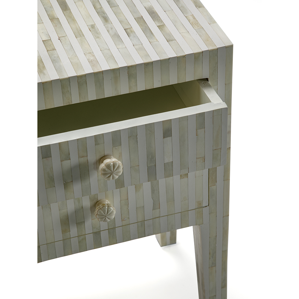 Тумбочка прикроватная White Pearl BEDSIDE CABINET 2 DRAWER