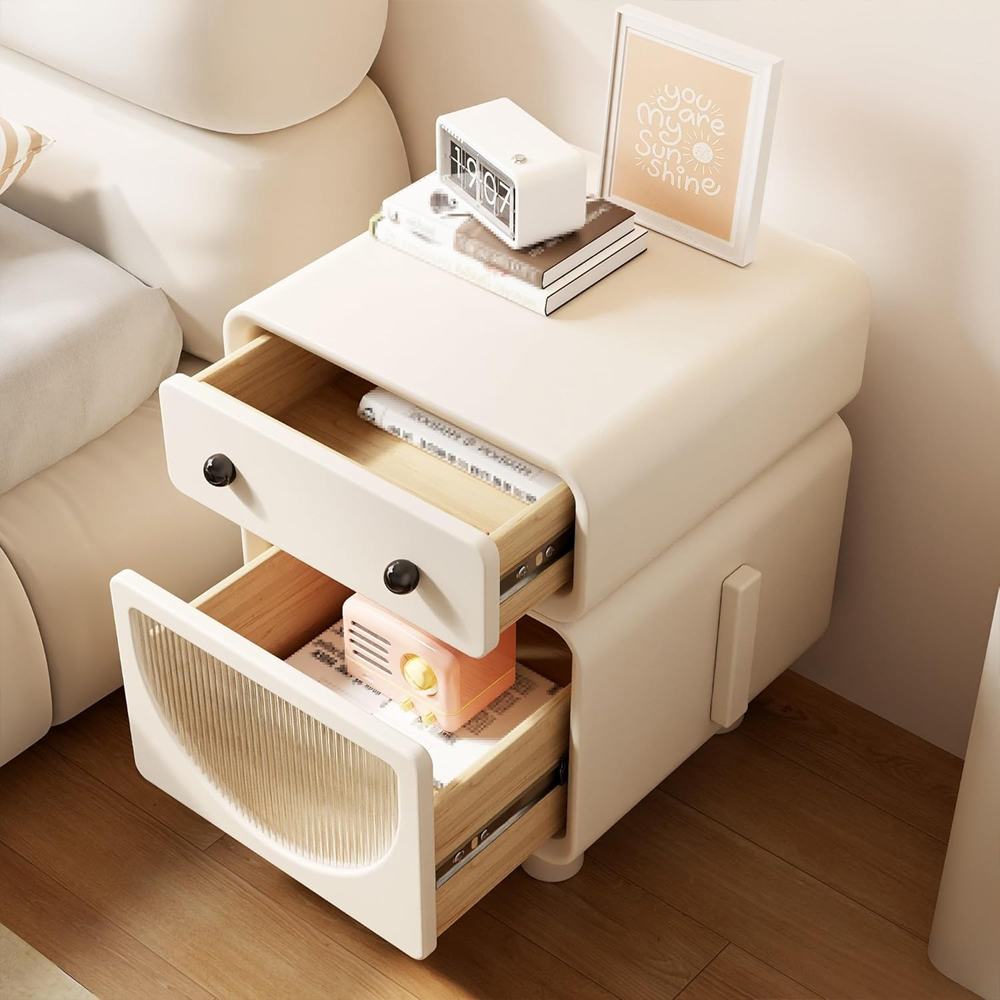 Тумбочка прикроватная с ящиком и стеклянной дверцей Робот Robot Bedside