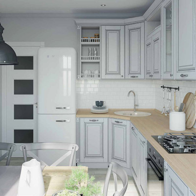 Угловая кухня в стиле Прованс из массива дерева Colombe Provence Kitchen Set