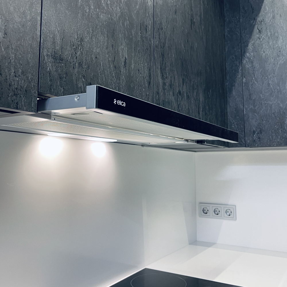 Угловой кухонный гарнитур Жемчужный белый Серый Clarke Kitchen Set White Grey