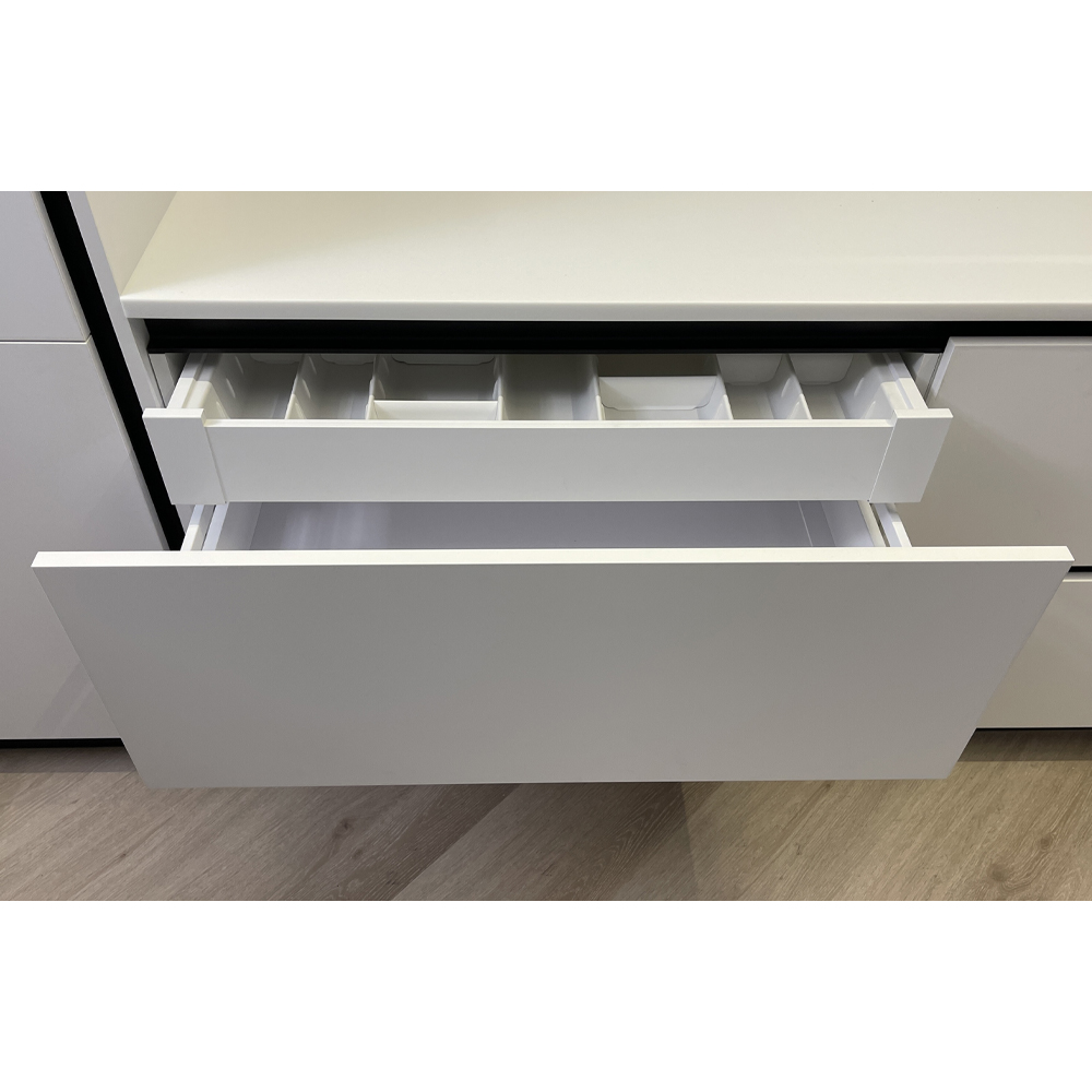 Угловой кухонный гарнитур Жемчужный белый Серый Clarke Kitchen Set White Grey