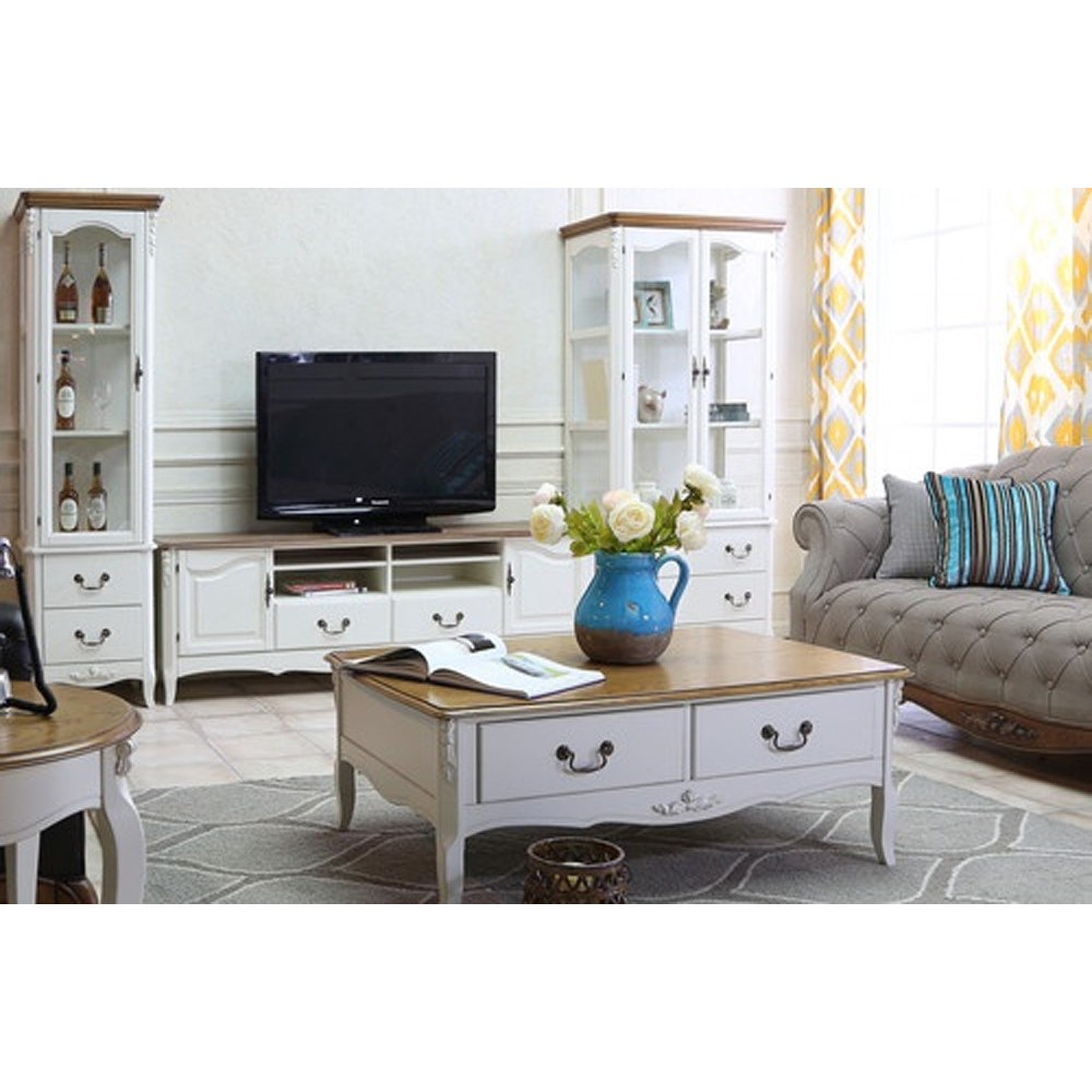 Узкая стеклянная витрина с двумя ящиками Montmartre Provence Showcase