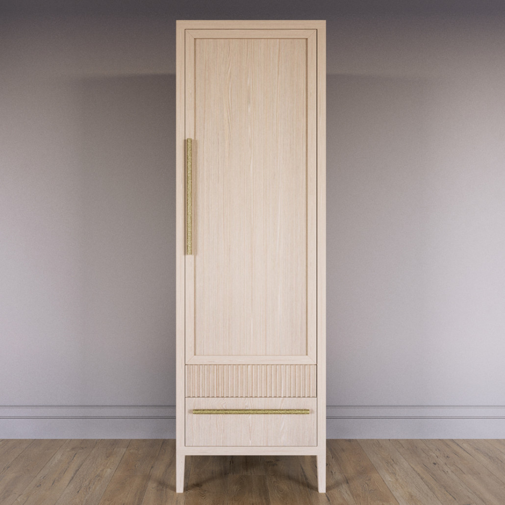 Узкий Шкаф Primo с 2 выдвижными ящиками Светлый дуб