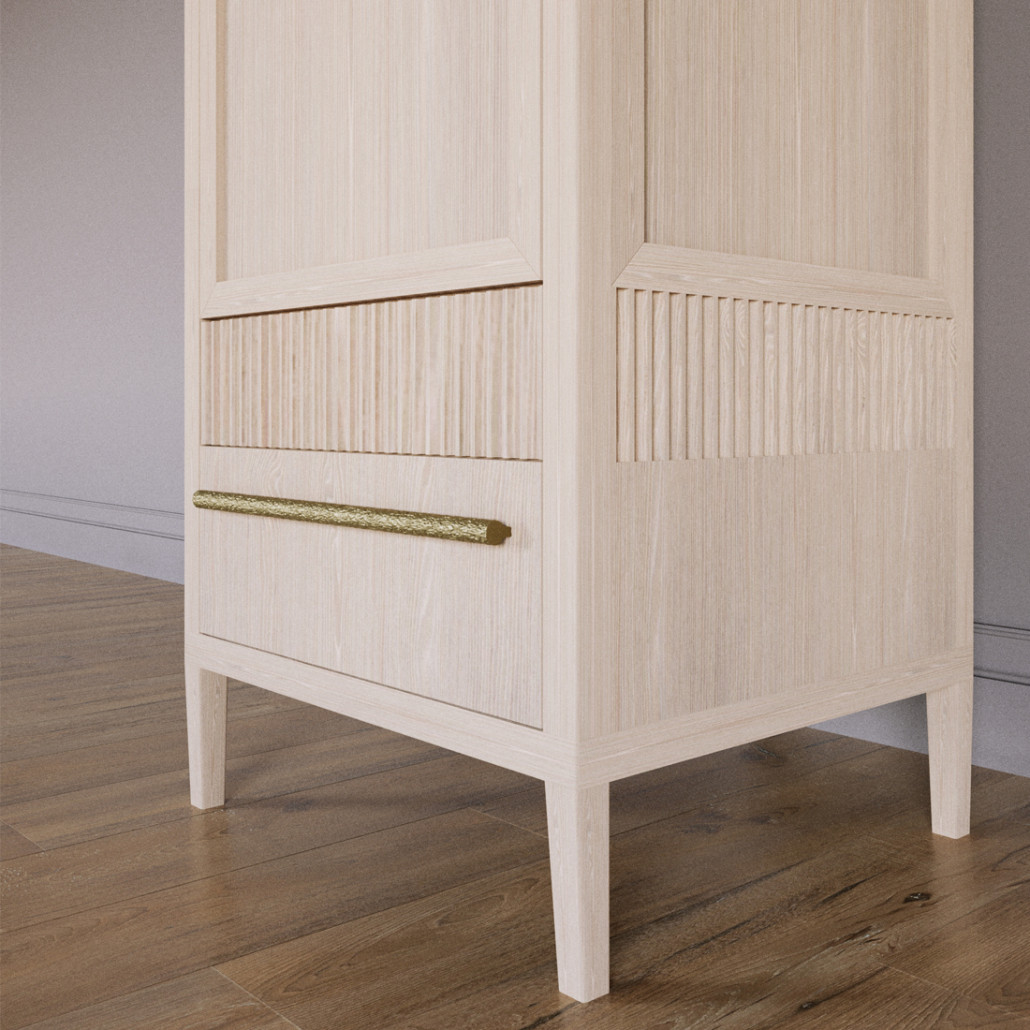 Узкий Шкаф Primo с 2 выдвижными ящиками Светлый дуб