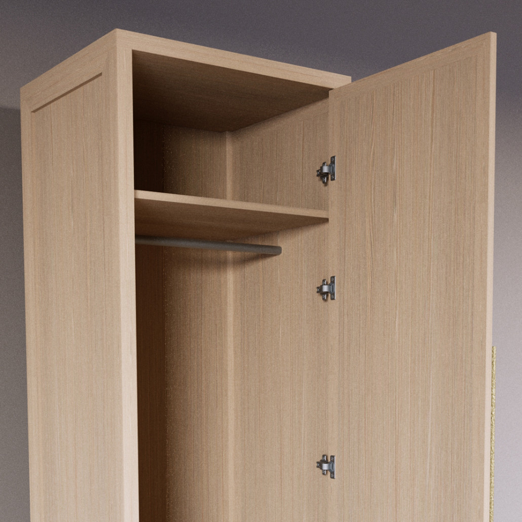 Узкий Шкаф Primo с 2 выдвижными ящиками Светлый дуб