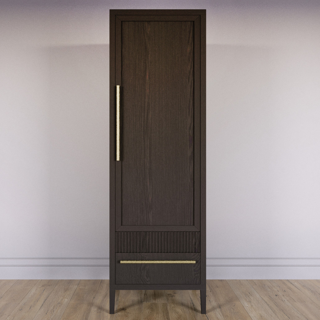 Узкий Шкаф Primo с 2 выдвижными ящиками Темный орех