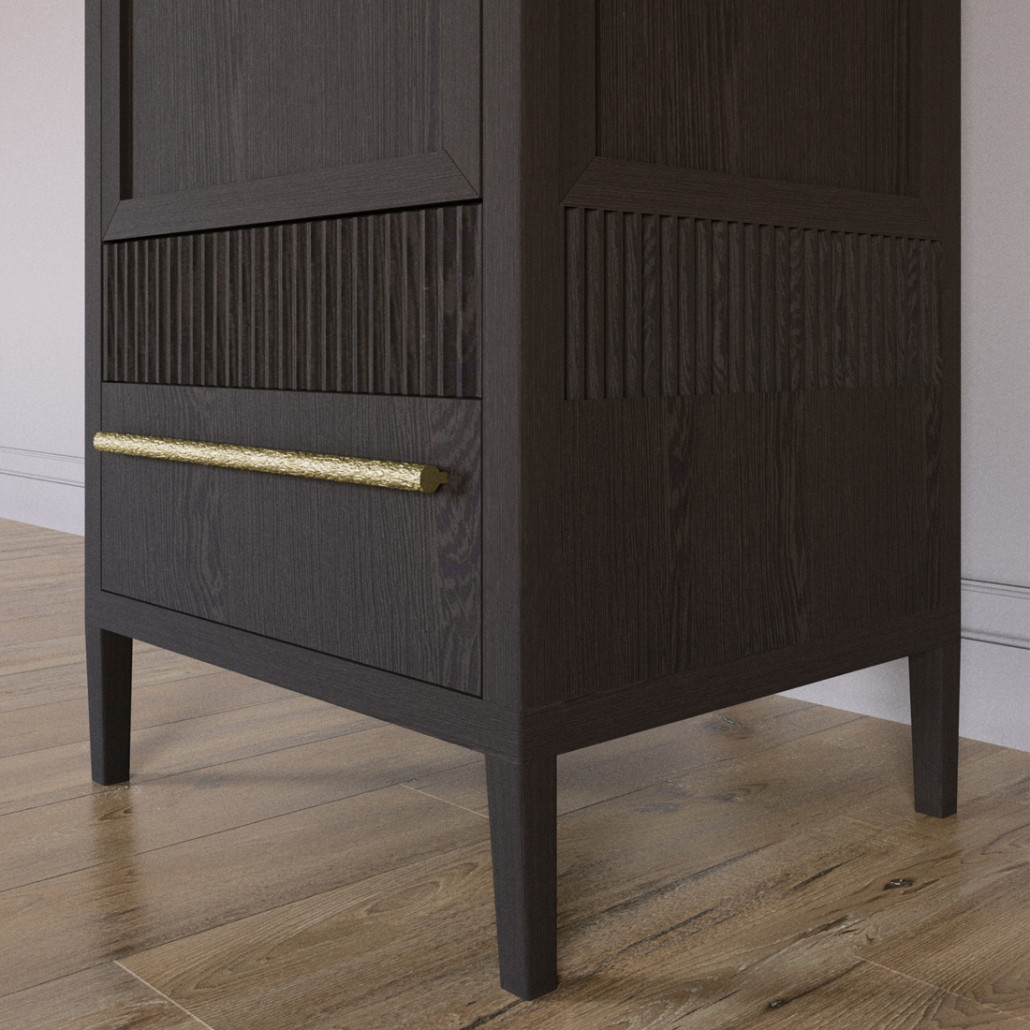 Узкий Шкаф Primo с 2 выдвижными ящиками Темный орех