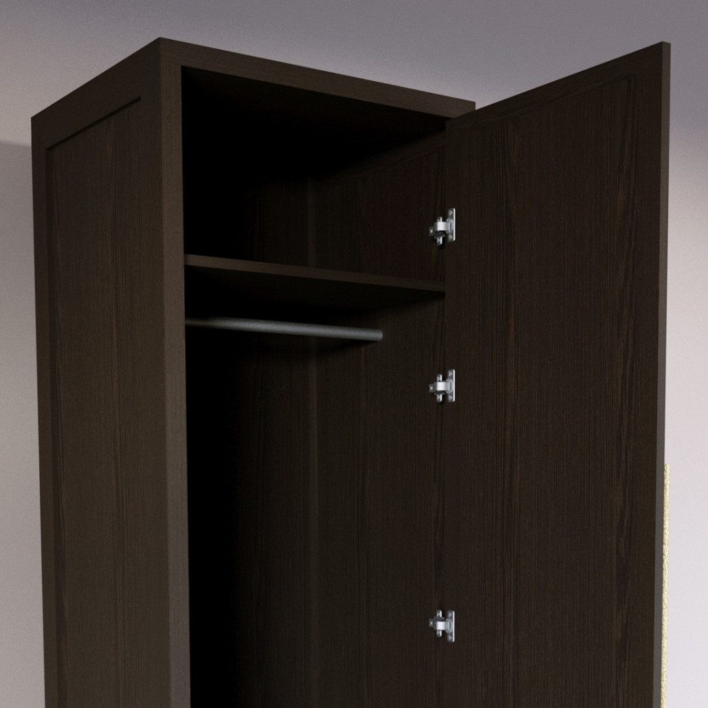Узкий Шкаф Primo с 2 выдвижными ящиками Темный орех