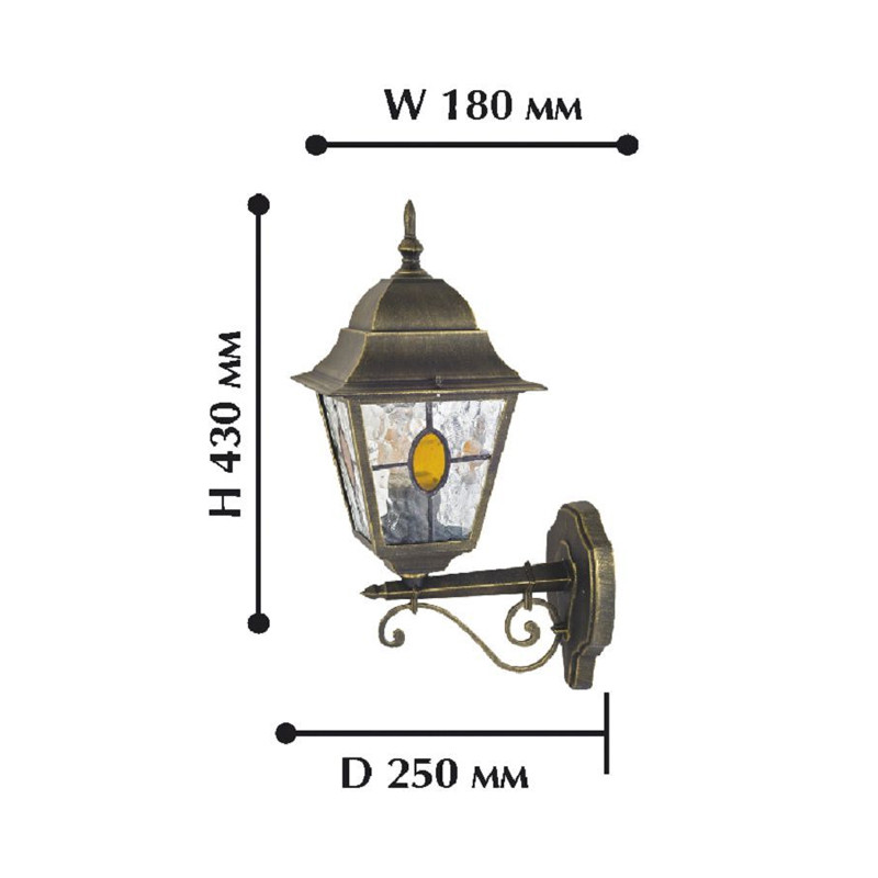 Уличное бра черного цвета с золотой патиной Sunset Up