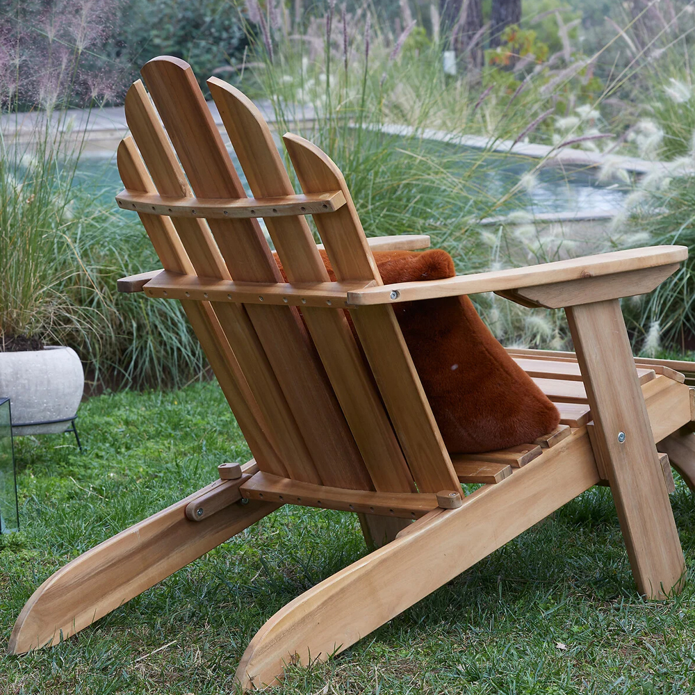 Уличное кресло из массива акации Adirondack Wooden Chair Natural