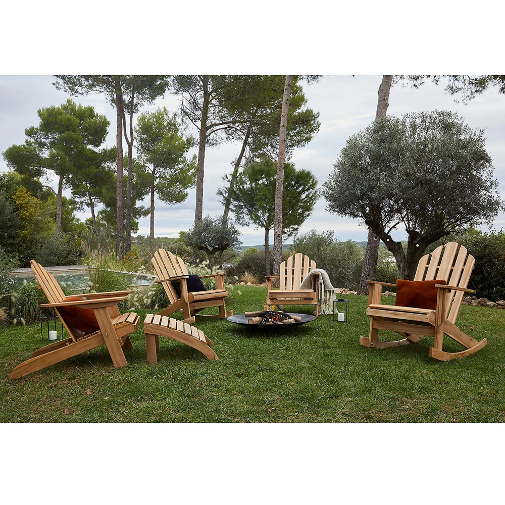 Уличное кресло из массива акации Adirondack Wooden Chair Red
