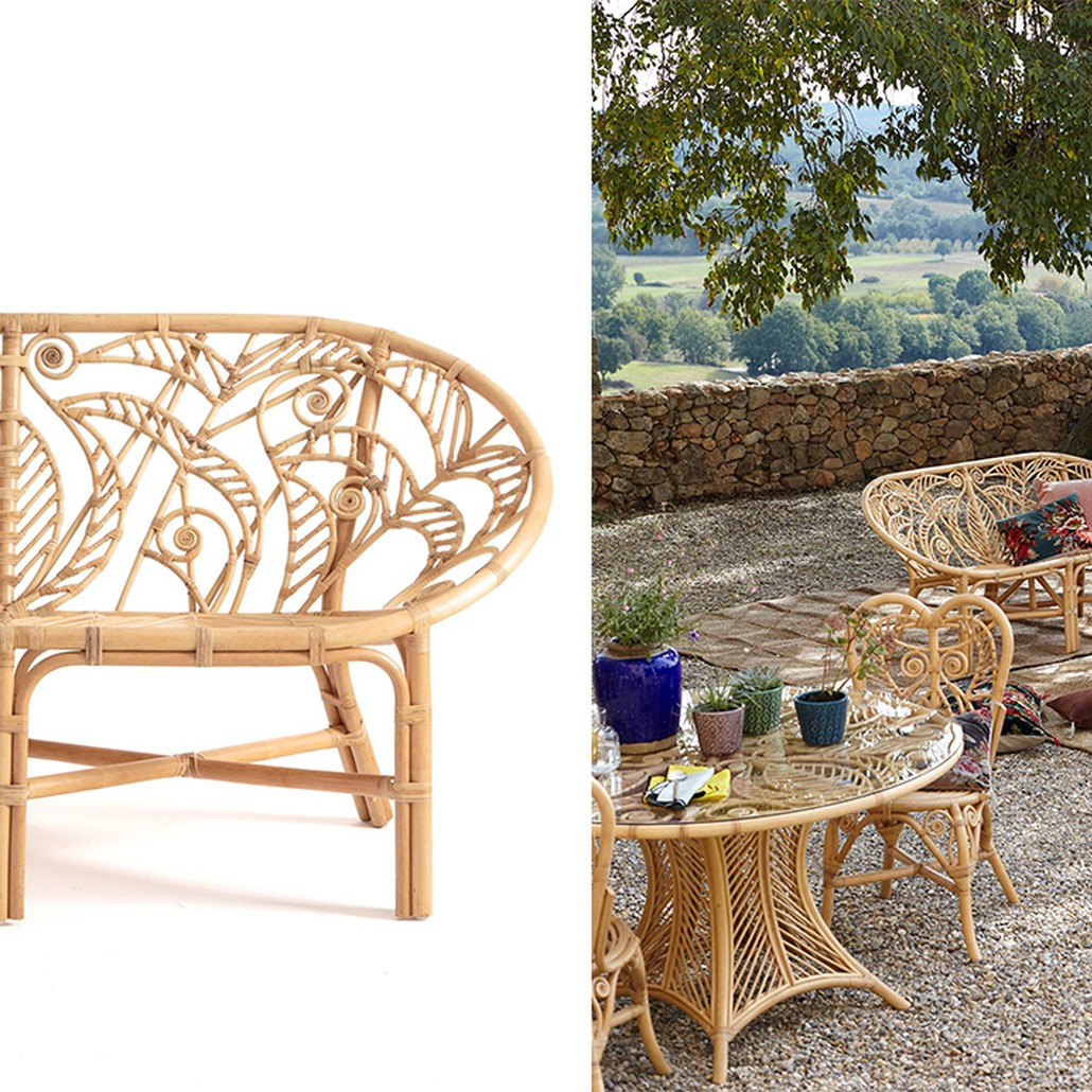Уличный диван из ротанга Wicker Pattern Sofa