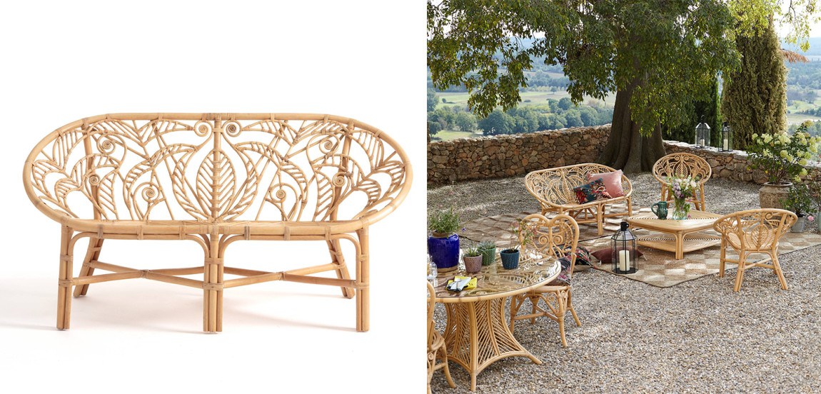 Уличный диван из ротанга Wicker Pattern Sofa