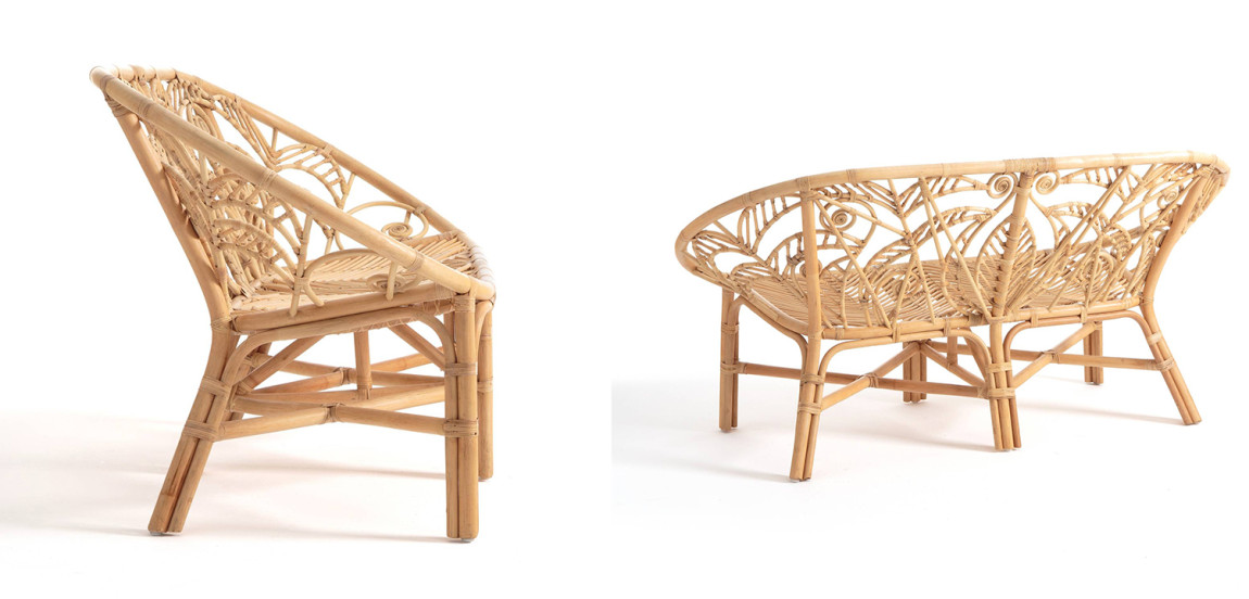 Уличный диван из ротанга Wicker Pattern Sofa
