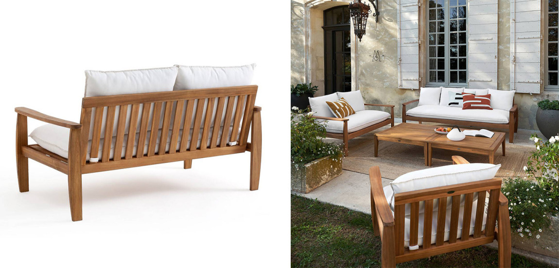 Уличный диван с деревянным каркасом Jensen Sofa