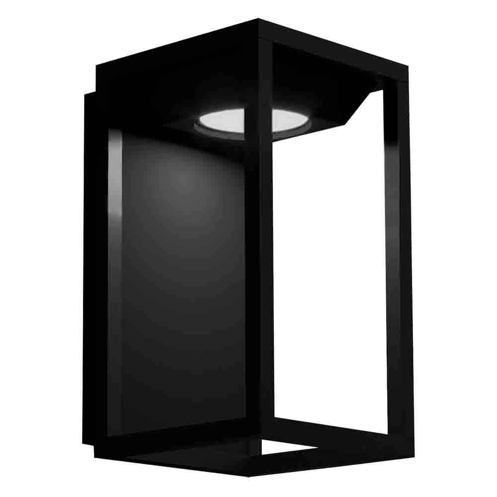 Уличный настенный светильник прямоугольной формы черного цвета Geometric Glow