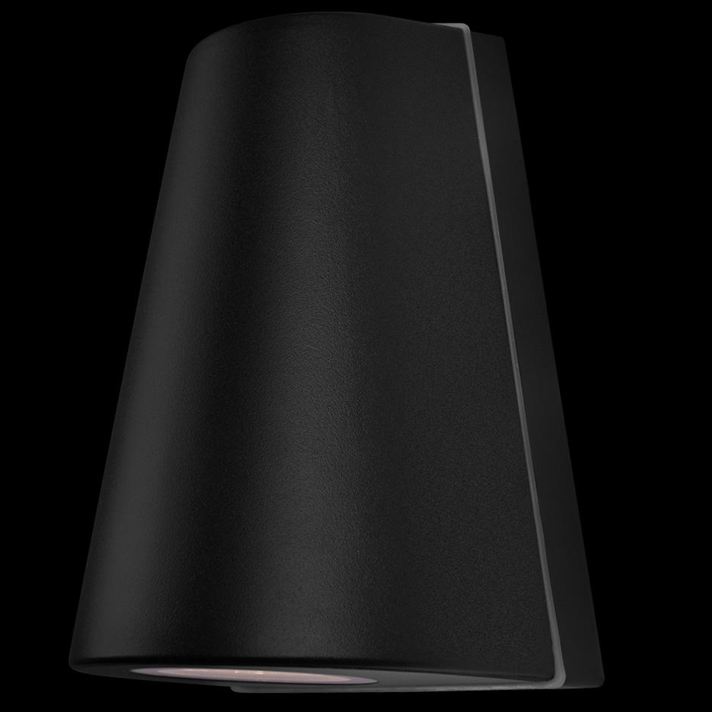 Уличный настенный светильник светодиодный конусообразной формы черного цвета из металла Urban Minimalist
