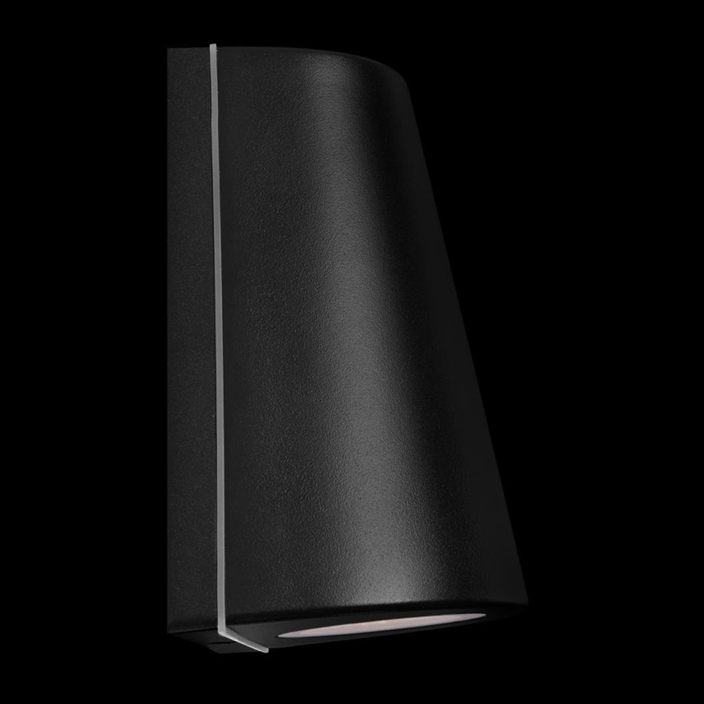 Уличный настенный светильник светодиодный конусообразной формы черного цвета из металла Urban Minimalist