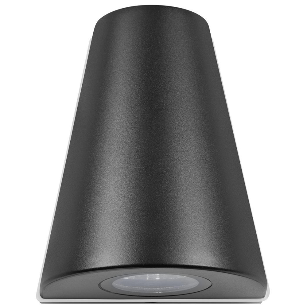 Уличный настенный светильник светодиодный конусообразной формы черного цвета из металла Urban Minimalist