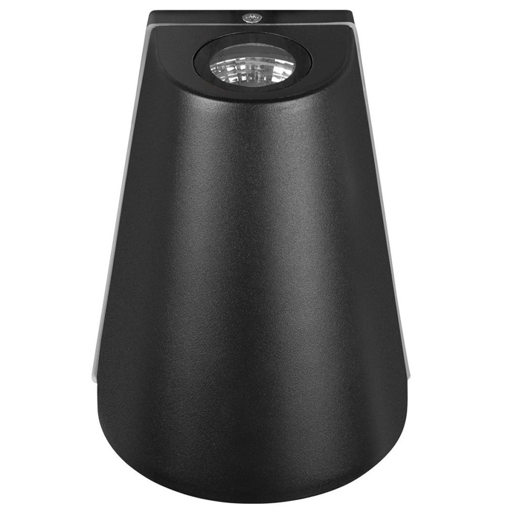 Уличный настенный светильник светодиодный конусообразной формы черного цвета из металла Urban Minimalist