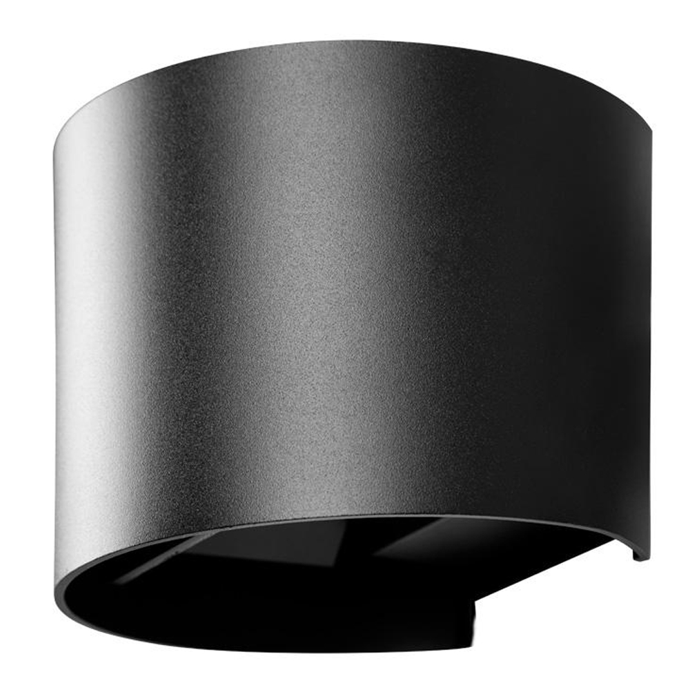 Уличный настенный светильник цилиндрической формы черного цвета из металла Urban Minimalist