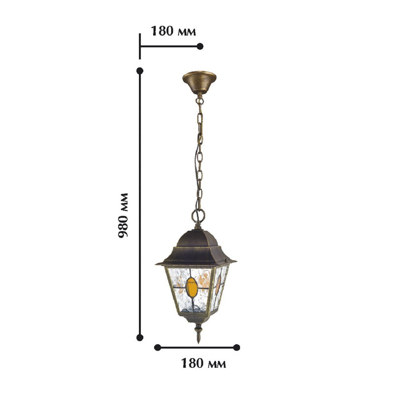 Уличный подвесной светильник черного цвета с золотой патиной Sunset