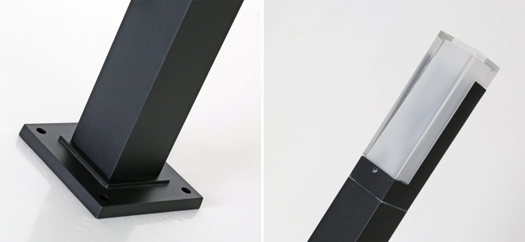 Уличный светильник черного цвета с плафоном из акрила Monume