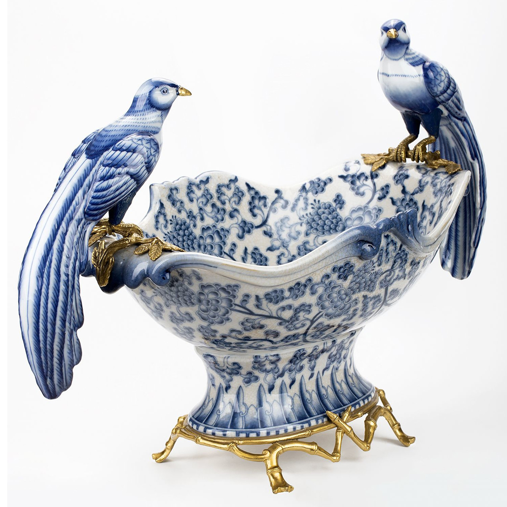 Фарфоровая чаша с птицами Blue and White