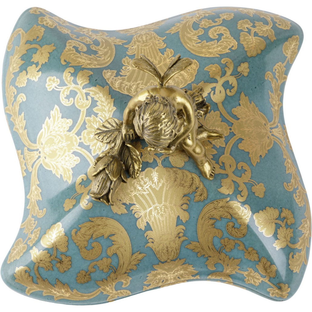 Фарфоровая шкатулка Angel with a rose