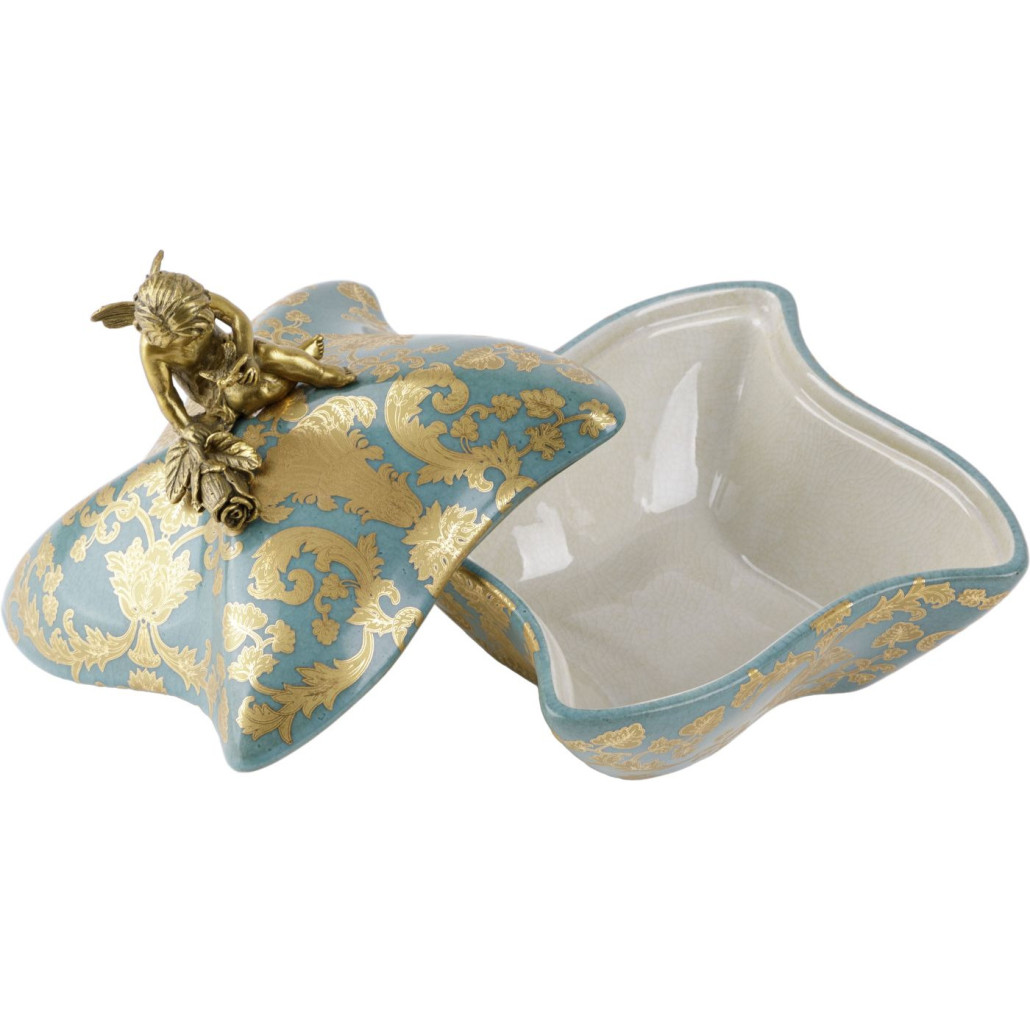 Фарфоровая шкатулка Angel with a rose