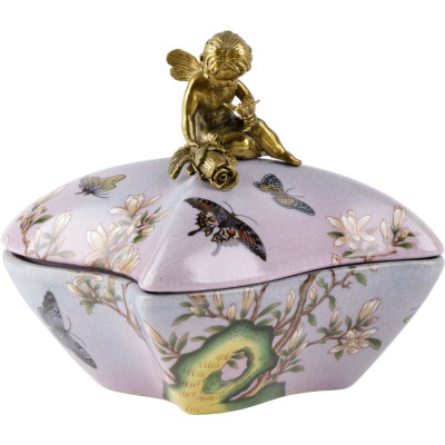 Фарфоровая шкатулка Butterflies and an angel