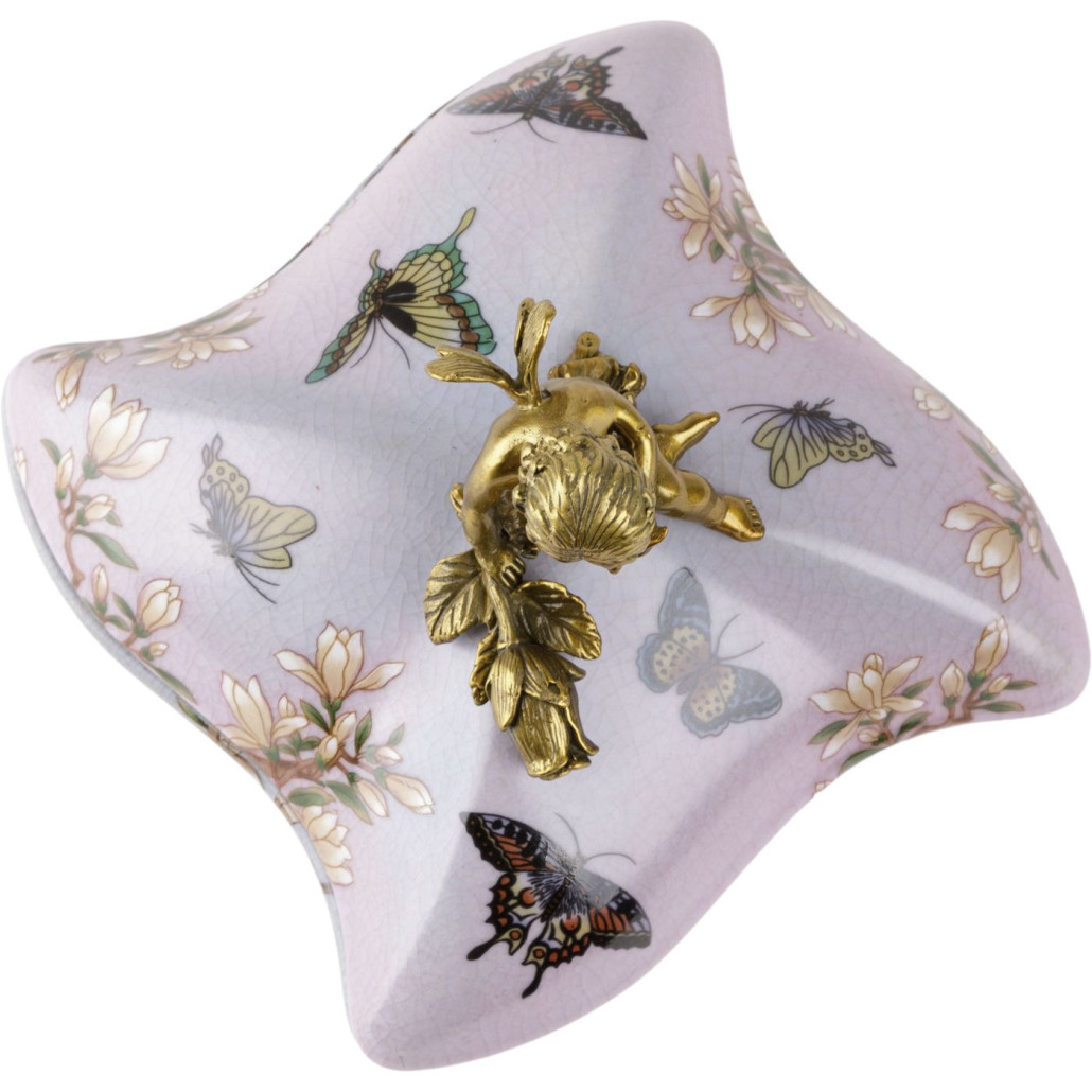 Фарфоровая шкатулка Butterflies and an angel