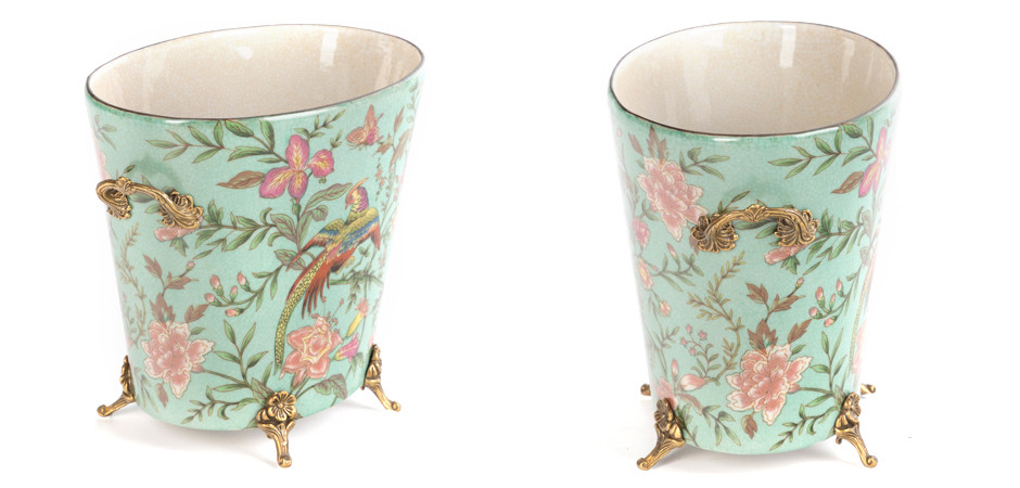 Фарфоровое кашпо Turquoise Garden