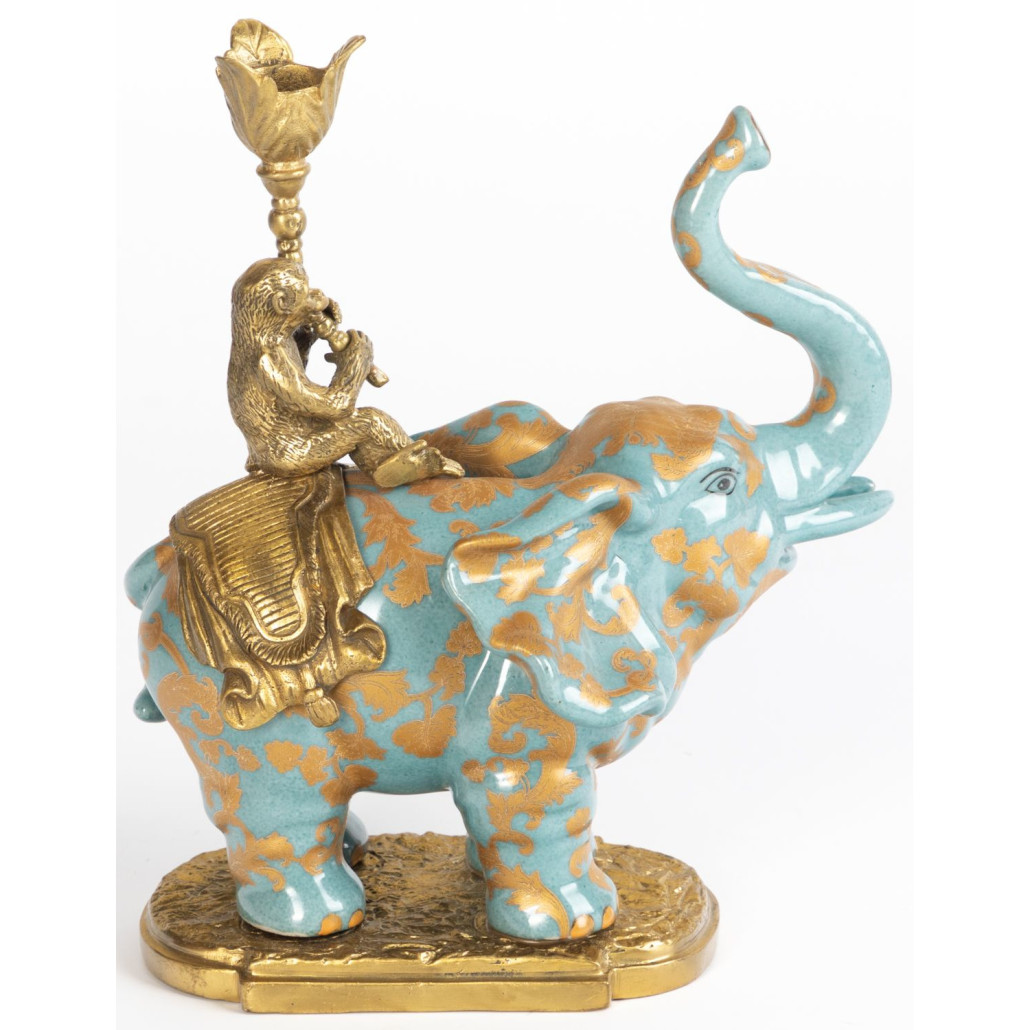 Фарфоровый подсвечник Слон с эмоцией Fluens