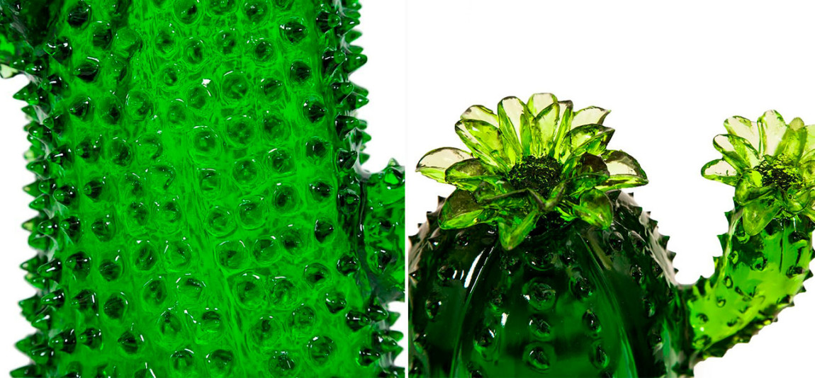 Фигурка кактус зеленый стекло Carl