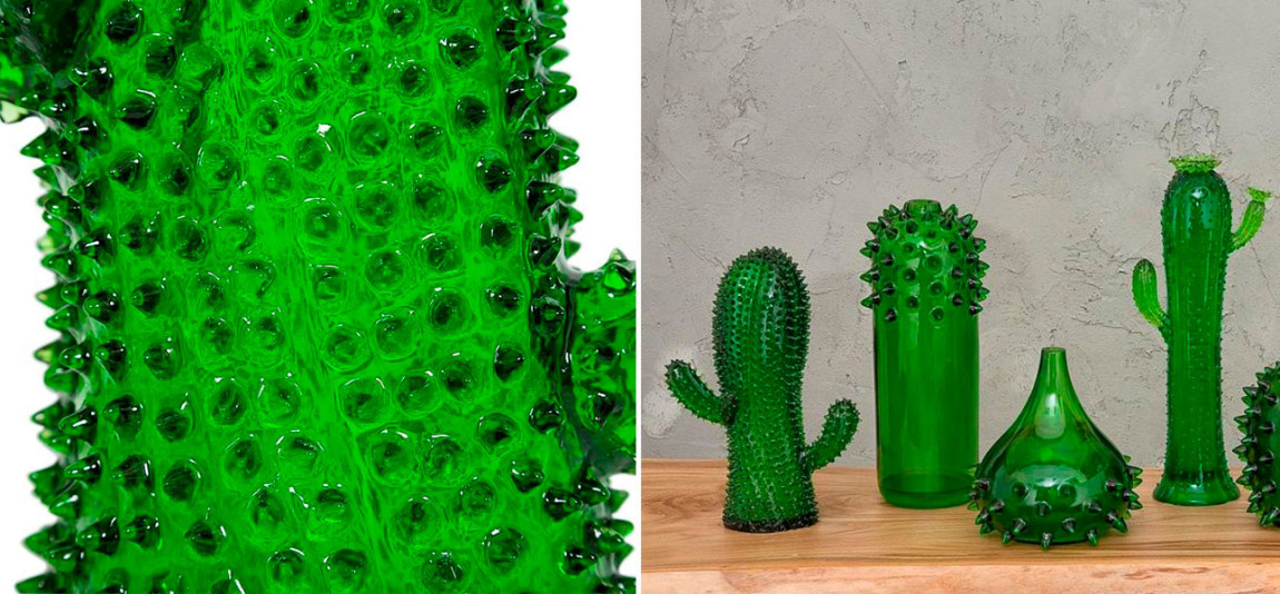 Фигурка кактус зеленый стекло Jeffrey