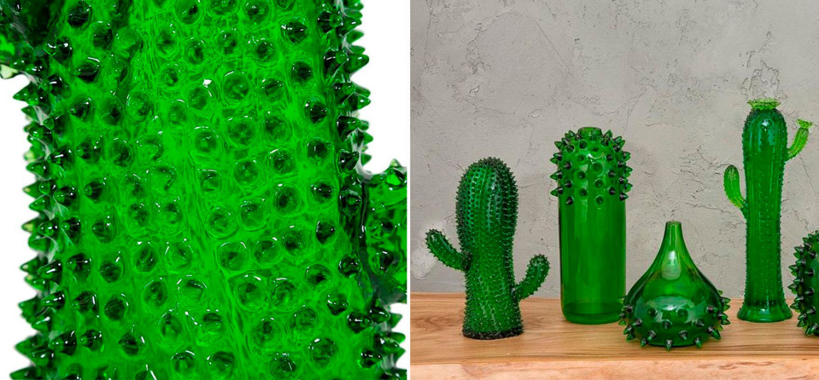 Фигурка кактус зеленый стекло Vincent