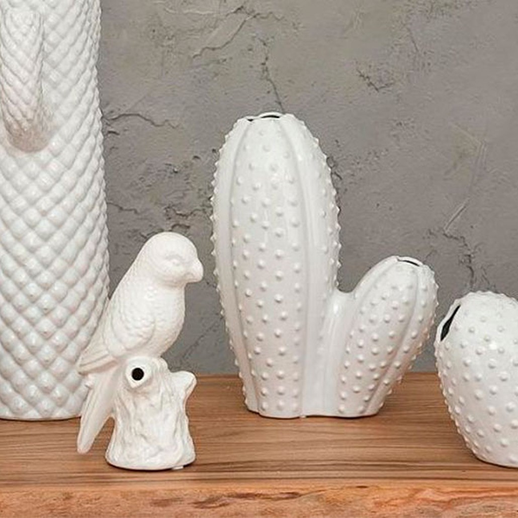 Фигурка керамика белый кактус White Cactus