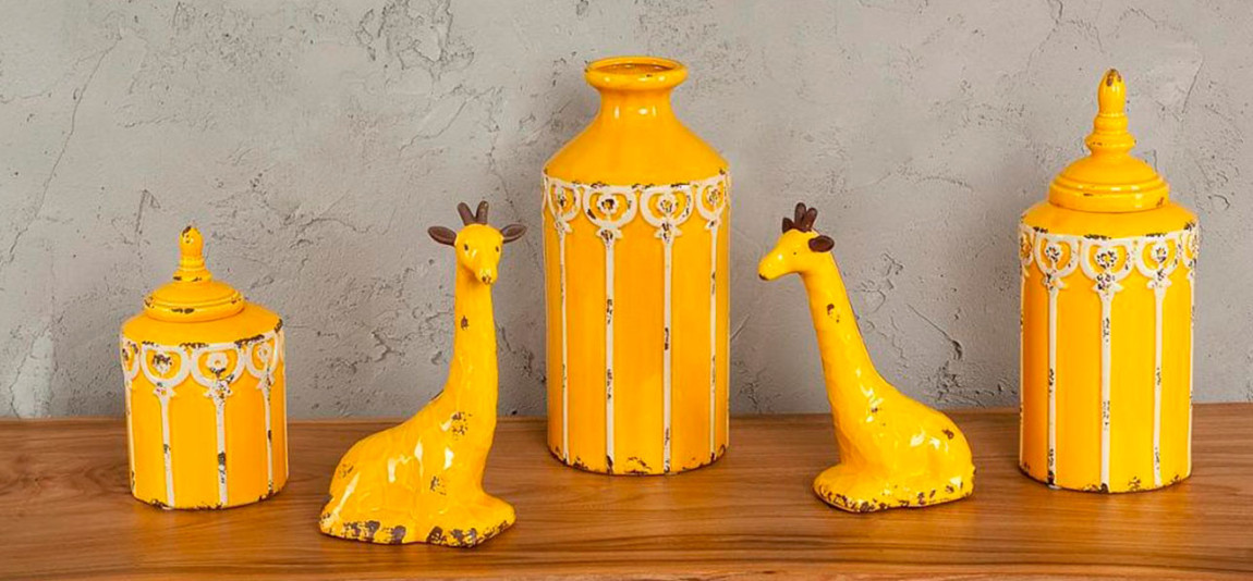 Фигурка керамика желтый жираф Giraffe
