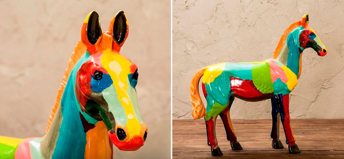 Фигурка керамика лошадь разноцветная Colored Horse
