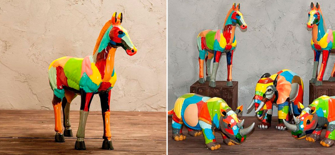 Фигурка керамика лошадь разноцветная Colored Horse