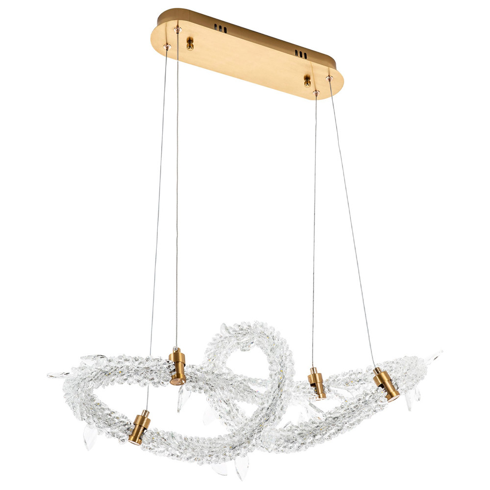Фигурная люстра украшенная кристаллами из хрусталя Gilbertine Crystals Curly Ring Chandelier